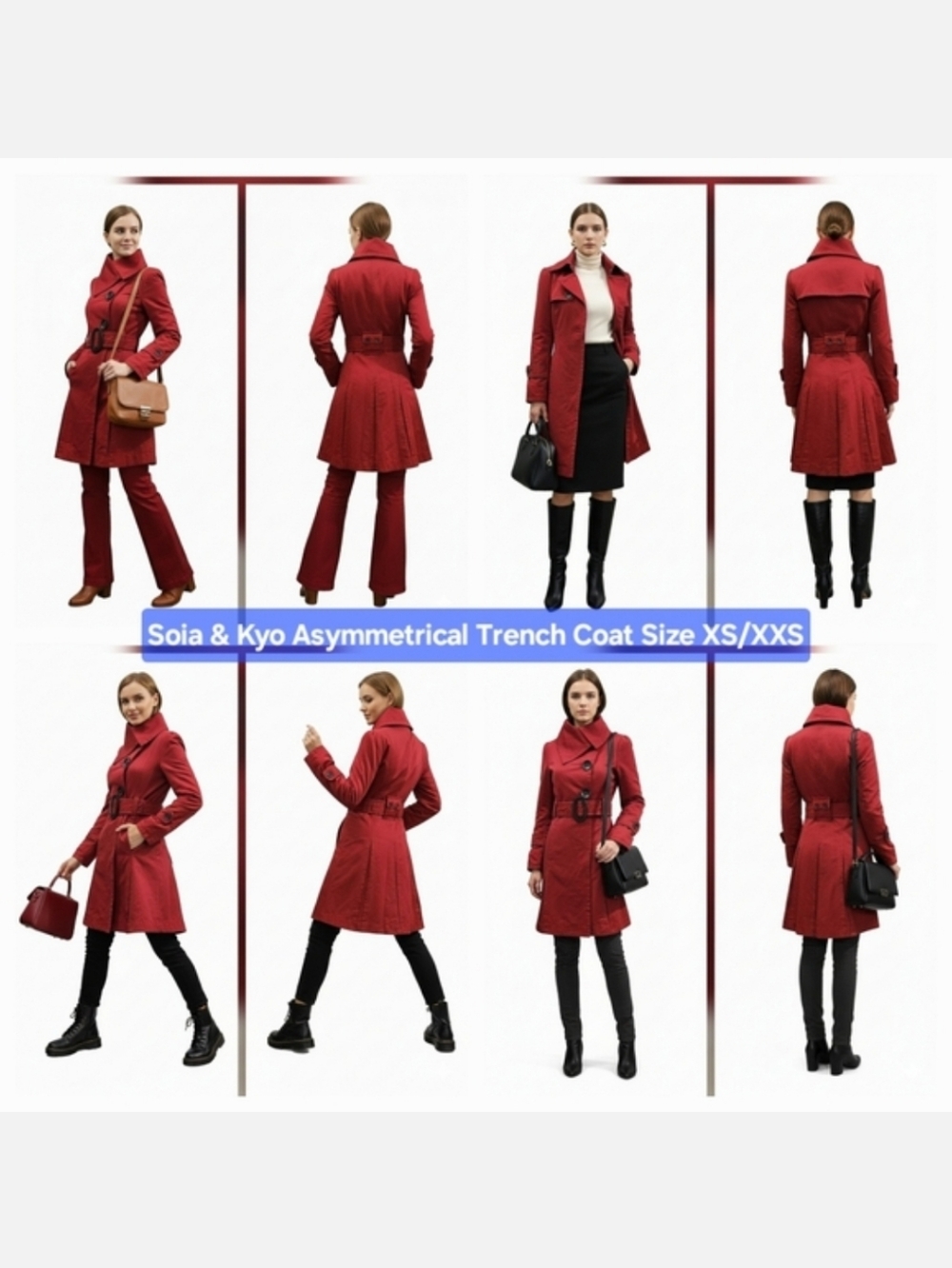 Soia & Kyo Asymmetrical Trench Coat Size XS/XXS